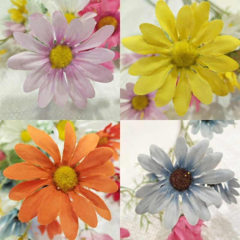 พร้อมส่ง-ช่อดอกเดซี่-เดซี่ก้านยาว-50-cm-10-สี-ดอกเดซี่ปลอม-ดอกไม้ทำจากผ้าไหม