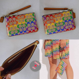 Small Wristlet In Rainbow Signature Canvas Style No. CA217 แท้💯