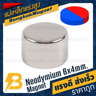 แม่เหล็กแรงสูงขั้วพิเศษ Neodymium 6x4mm Diametrically Magnetized BK2838