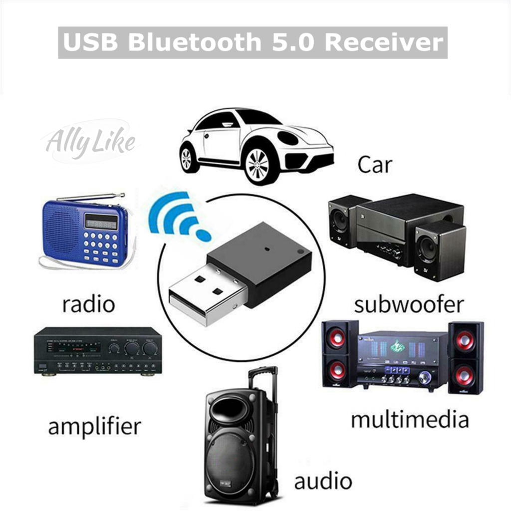 ตัวรับสัญญาณบลูทูธ-5-0-usb-รถยนต์-car-audio-ลำโพง-speaker-amplifier-ไมค์-built-in-mic-ค้นหาเชื่อมต่อ-connect-ally-like