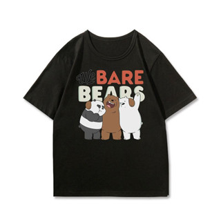 🐻 We Bare Bears INS 🐻 แฟชั่นเสื้อยืดแขนสั้นลายการ์ตูนอนิเมะที่กำลังฮิต