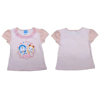 เสื้อผ้าเด็กลิขสิทธิ์แท้พร้อมส่งเด็กผู้หญิง เสื้อคอกลมดีไซน์ ชุดแขนสั้น โดราเอมอน Doraemon  ADC105-139 BestShirt