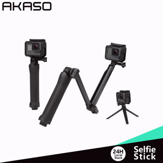 AKASO 3 Way Grip Waterproof Monopod Selfie Stick อุปกรณ์เสริมขาตั้งกล้อง