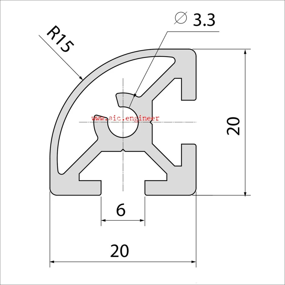 อลูมิเนียมโปรไฟล์-20x20mm-round-corner-สั่งตัดได้ตามต้องการ-โครงอลูมิเนียม-aic