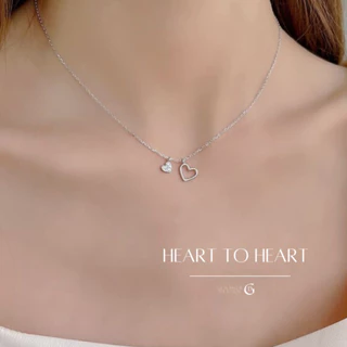 โปรโมชั่น Flash Sale : GLAMOR✨สร้อยเพชร Heart to Heart สร้อยคอเงินแท้ สร้อยคอเพชร สร้อยเงินแท้ จี้สร้อยคอ สร้อยคอผู้หญิง Valentine ของขวัญ