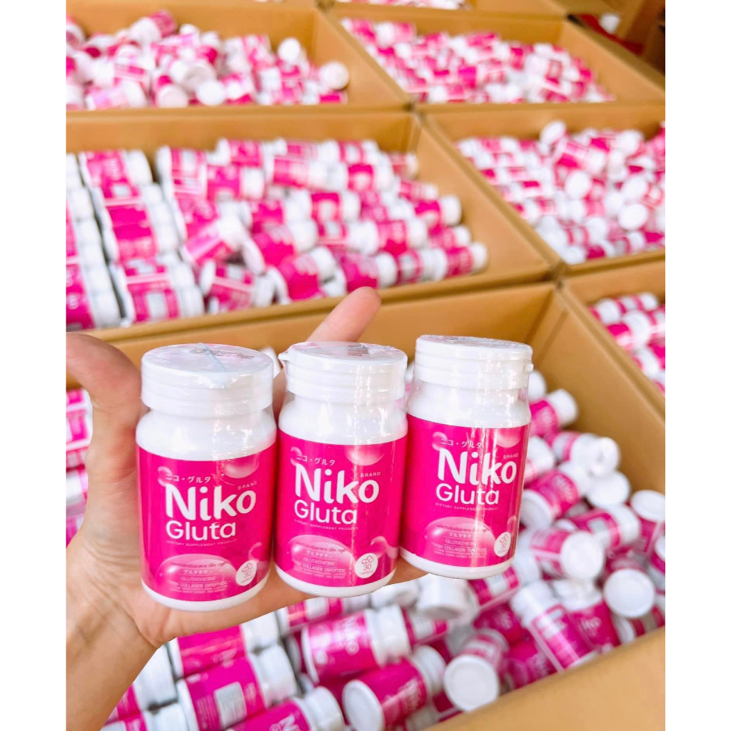 niko-gluta-นิโกะกลูต้า-กลูต้า-ปรับผิวขาว-ลดสิว-ลดฝ้า-ลดกระ-ผิวกระจ่างใส-ผิวกระชับ-หัวเชื้อกลูต้า-1-กระปุกมี-30-แคปซูล