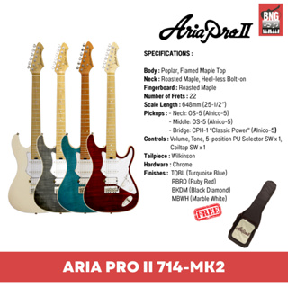 ARIA PRO II 714-MK2 กีตาร์ไฟฟ้าทรง STRAT SSH เสียงแจ๋ม **พร้อมกระเป๋า GIGBAG**