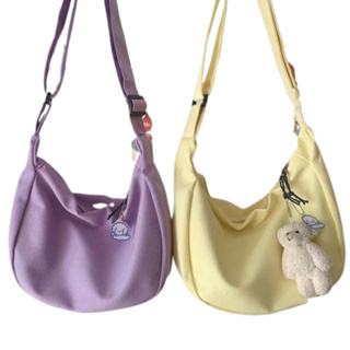 (HB-647) กระเป๋าสะพายข้างสไตล์เกาหลี ผ้าแคนวาส สีสวย น่ารัก