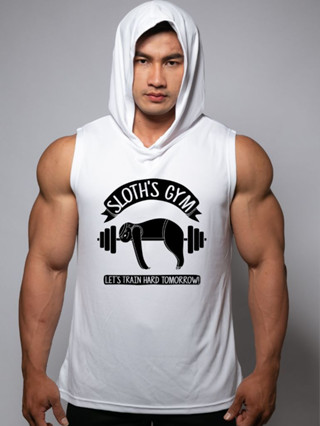 SLOTHS GYM เสื้อฮู้ดแขนกุด Sleeveless Hoodies