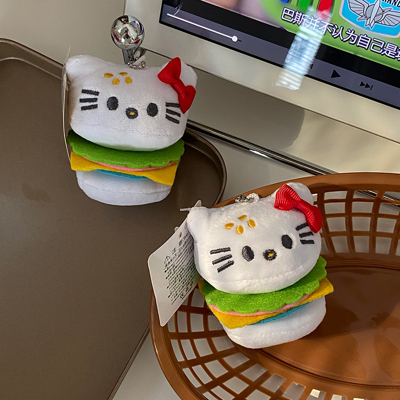 พร้อมส่ง-พวงกุญแจ-kitty-burger-พวงกุญแจตุ๊กตา