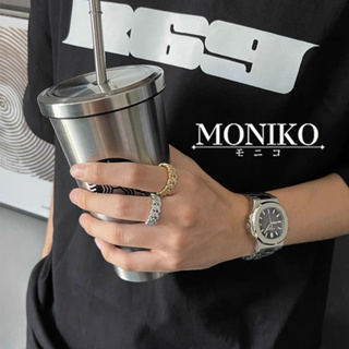 สินค้า MONIKO แหวนแฟชั่นเกาหลี ประดับเพทาย สไตล์ฮิปฮอป สําหรับผู้ชาย