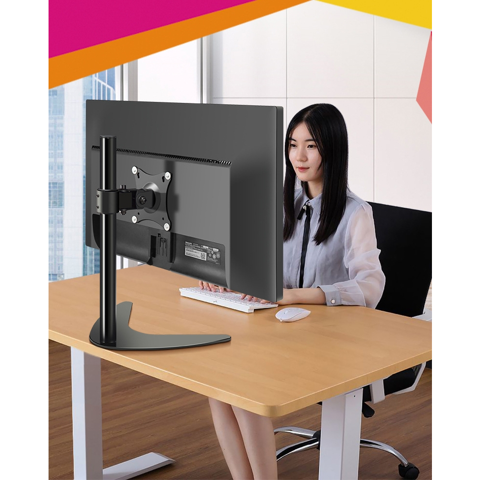 E21 ขาตั้งจอคอม สูง60cm จอมอนิเตอร์ รองรับ 14-32” พร้อมน๊อตยึดจอ หมุน ...