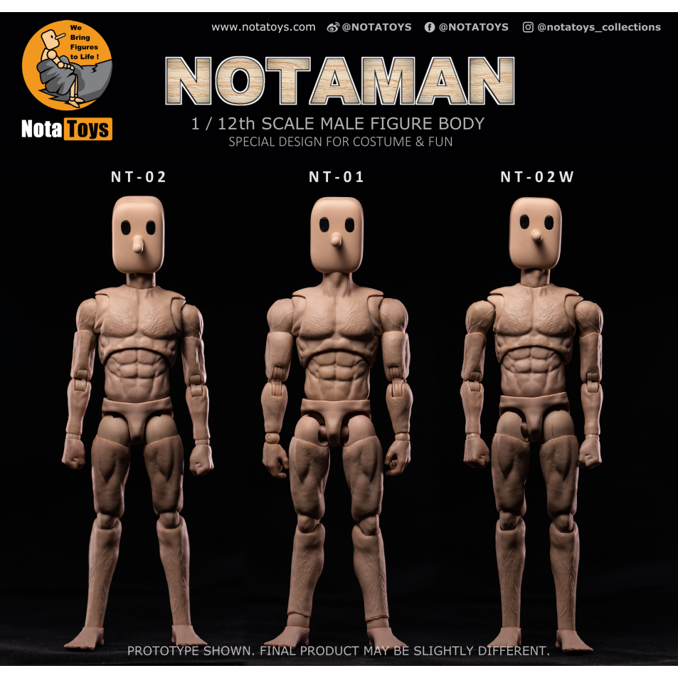 Notatoys 1/12 : NOTAMAN Male Figure Body มีให้เลือก 3 แบบ | Shopee Thailand