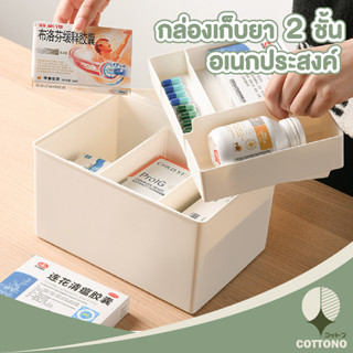 ♡ COTTONO ♡ กล่องเก็บยาพกพา CTN326 กล่องเก็บของ กล่องปฐมพยาบาล กล่องเก็บของอเนกประสงค์ กล่องเก็บของ2ชั้น