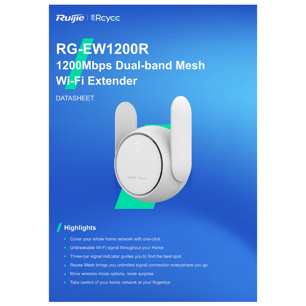 reyee-เร้าเตอร์-1200mbps-dual-band-mesh-wi-fi-extender-wall-plugged-รุ่น-rg-ew1200r