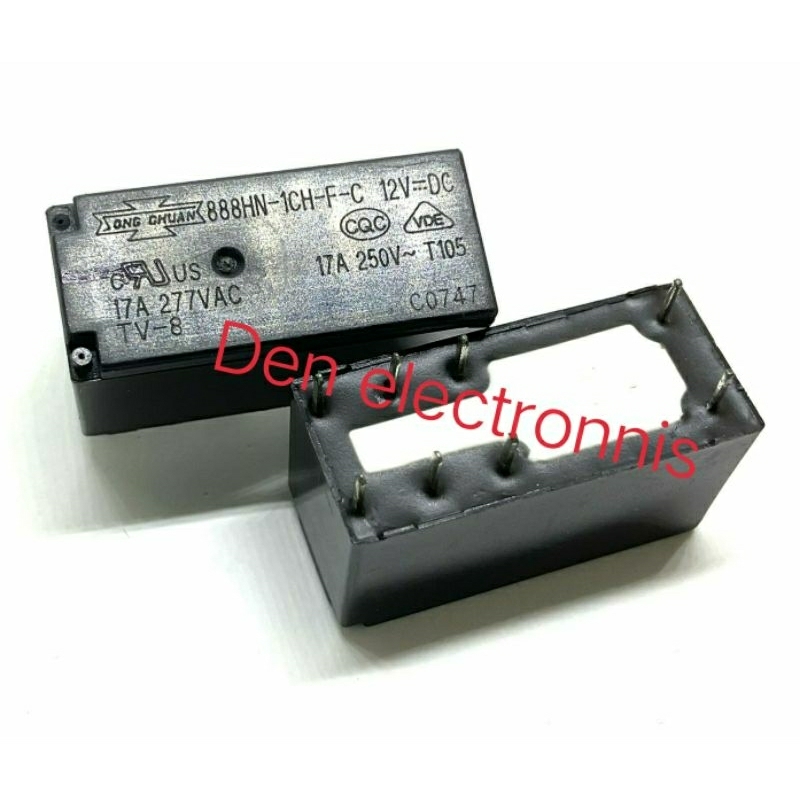 รีเลย์ 888HN-1CH-F-C 12V=DC หน้าคอนแทค17A 277VAC 1คอนแทค ของใหม่พร้อม ...