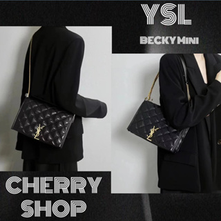 ถูกที่สุด ของแท้ 100%/Saint Laurent / YSL BECKY Mini Square Quilted Lambskin Chain Bag