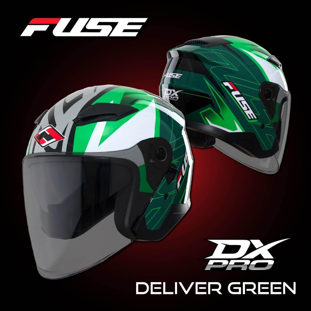 หมวกกันน็อค-fuse-dx-pro-ครึ่งใบน้ำหนักเบาแว่น2ชั่น