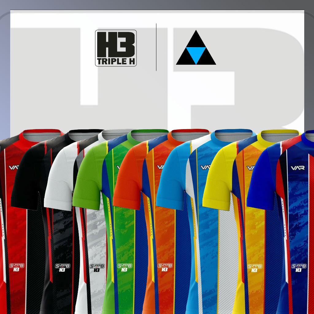 เสื้อฟุตบอล-เสื้อกีฬาพิมพ์ลายแขนสั้น-super-b-เสื้อกีฬาเอชทรี-h3-sport-รุ่น-var-a001-ของแท้-100