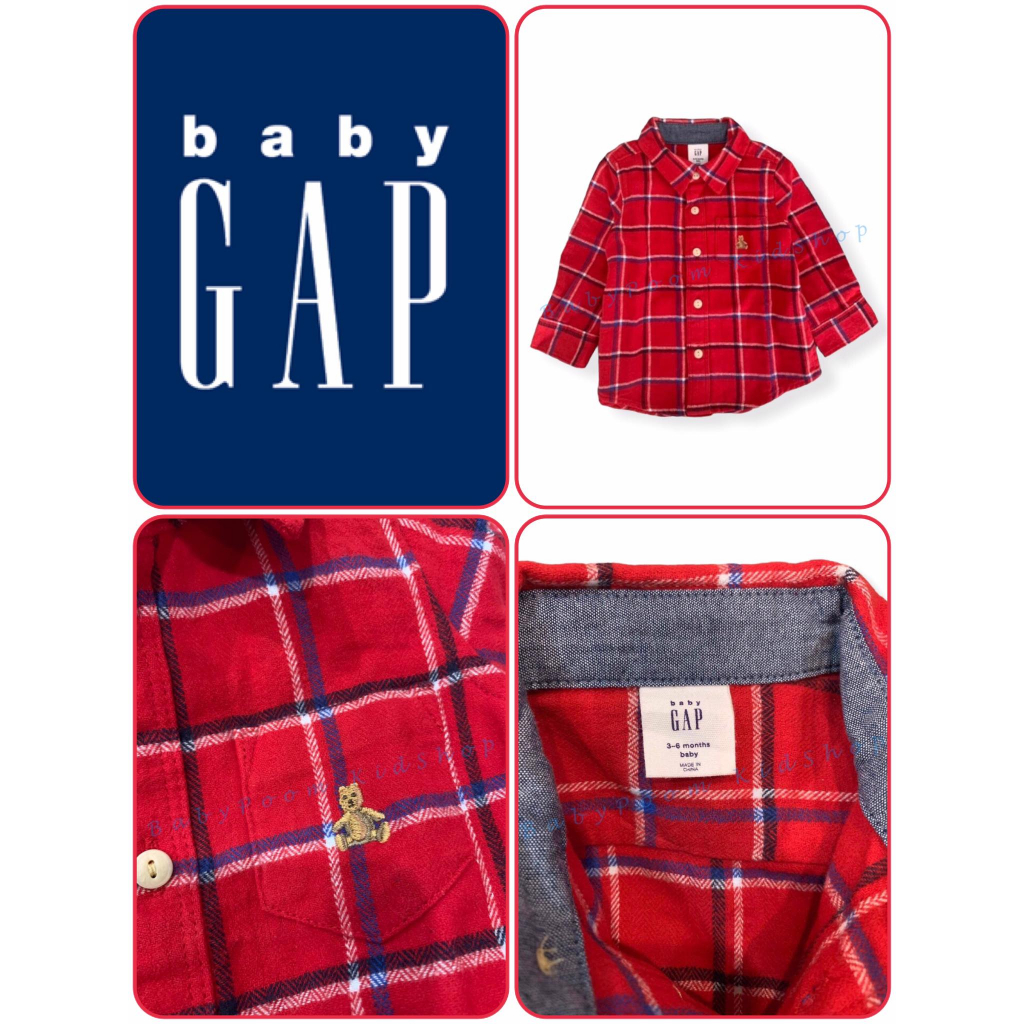 baby-gap-เสื้อเชิ๊ตเด็กเล็ก-ลายสก็อตสีแดง-amp-ลายมิกกี้เม้าส์