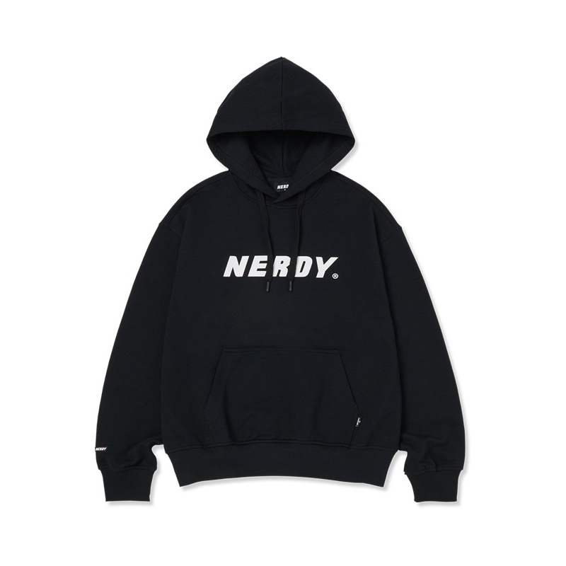 [ NERDY ]★24FW★韓国人気★BOLD LOGO BRUSHED SWEATSHIRT Nerdy Chic Wide Neck Sweatshirt — Nerdy Chic