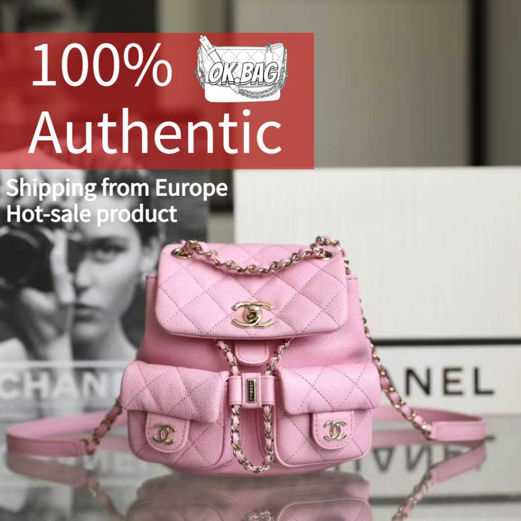 ชาแนล-chanel-23p-cowhide-small-pink-backpack-สุภาพสตรี-กระเป๋าสะพายไหล่