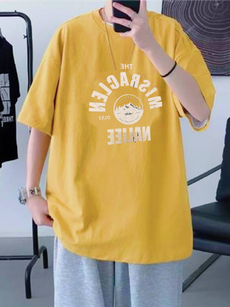 เสื้อยืดคอกลม-ลายพิมพ์-ผ้ายืดผ้าcotton-คุณอ้วนใส่ได้