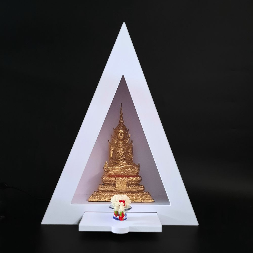 หิ้งพระสามเหลี่ยม-มีไฟ-โมเดิร์น-สามเหลี่ยมทรงกล่อง-มีไฟ-หิ้งพระมินิมอล-ตั้งโต๊ะ-ติดผนังได้-mn08-light