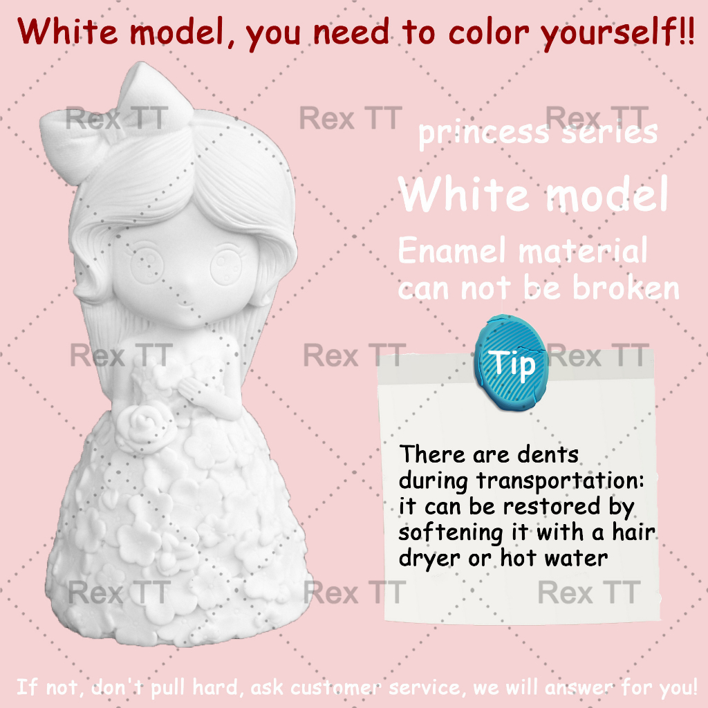 rexttเจ้าหญิง-diy-ระบายสีรูปแบบกระปุกออมสิน-ตุ๊กตาระบายสี-พู่กัน-ตุ๊กตาปูนปลาสเตอร์-diy-กราฟฟิตี-ของเล่นทำมือ-ตุ๊กตาทาสี