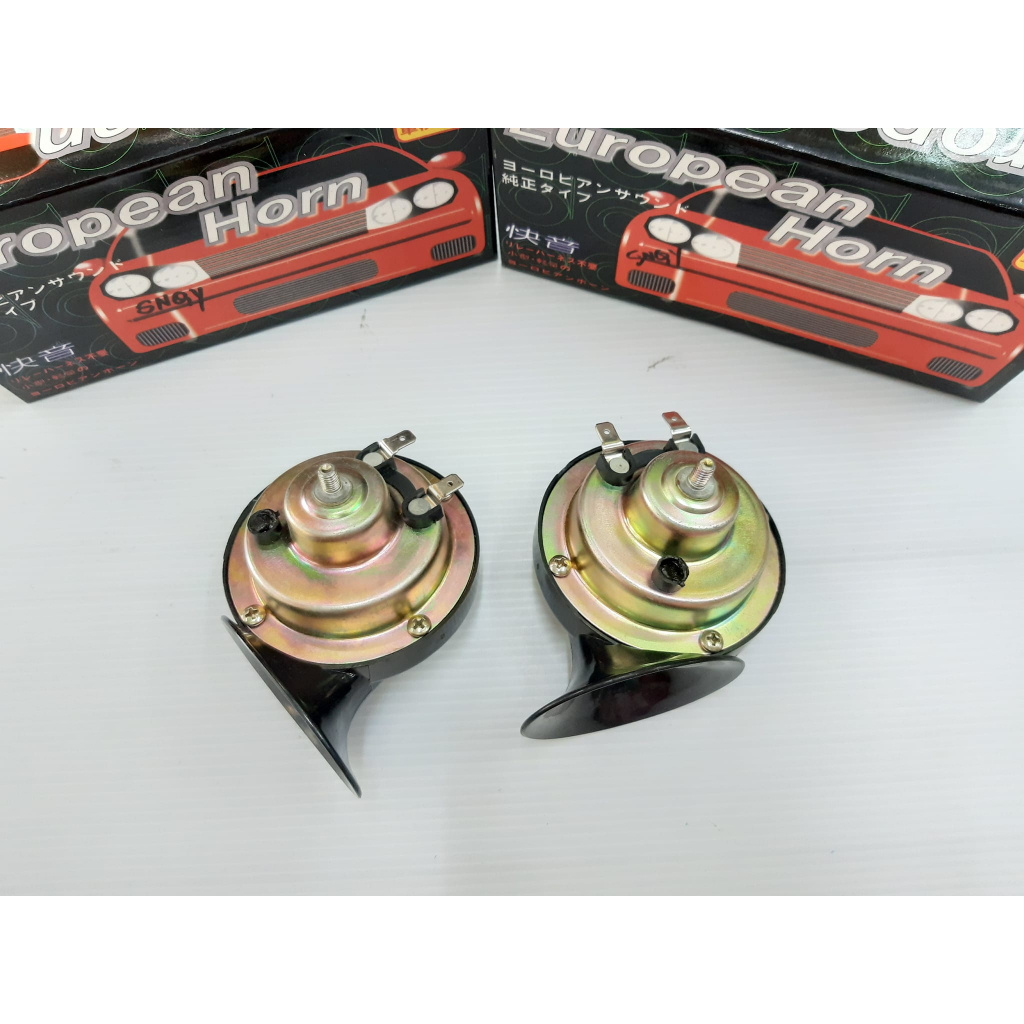 แตรหอยโข่ง-european-12v-snay-1คู่ต่อกล่อง