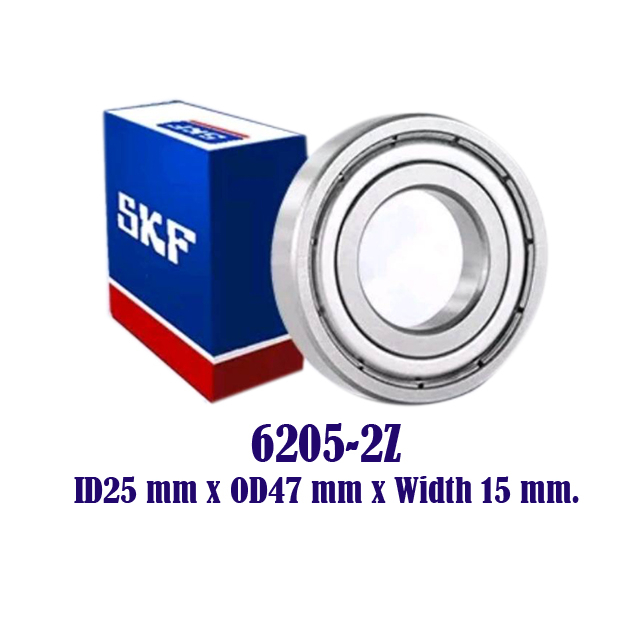 6205-2Z SKF ตลับลูกปืนเม็ดกลมล่องลึก ฝาเหล็ก 6205 2Z (25mm x 52mm x ...