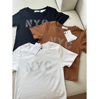 เสื้อยืดรัดเพชร NYC ✨ป้าย its me basic