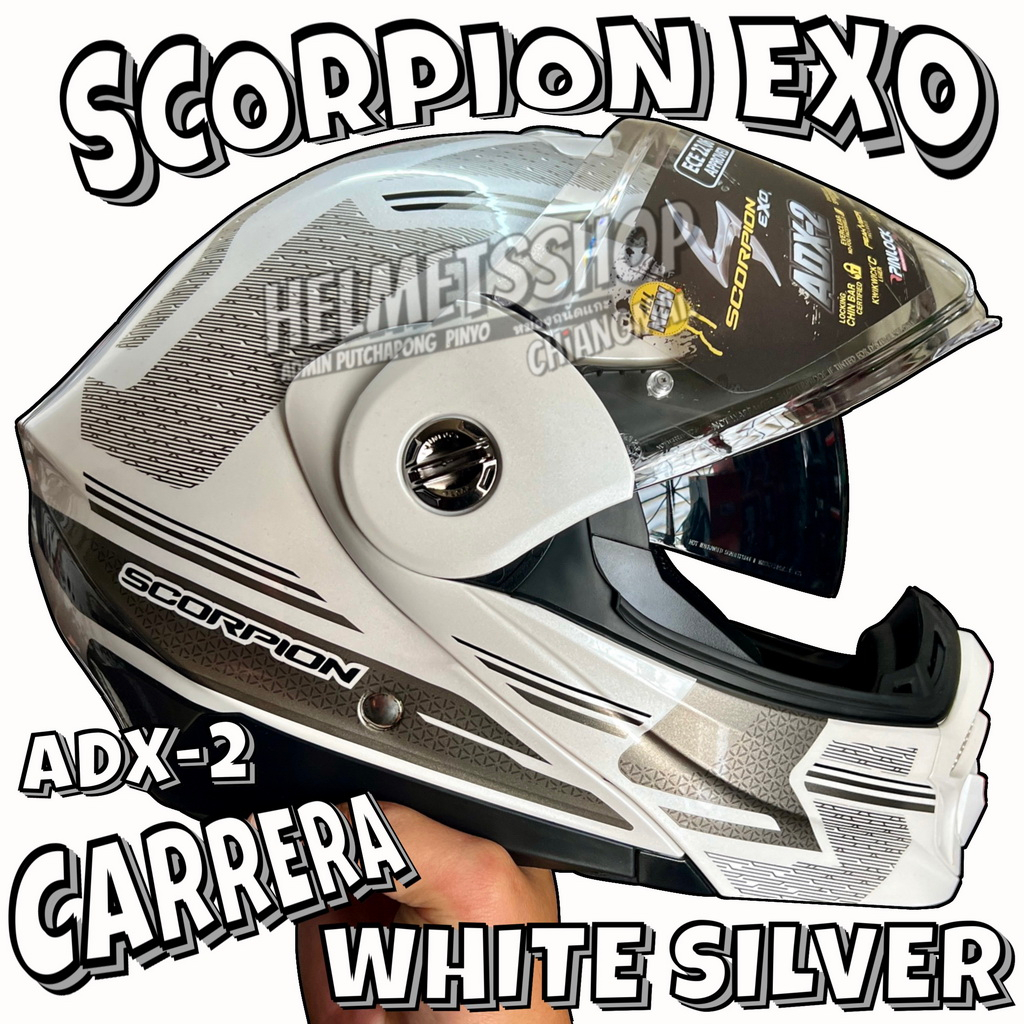SCORPION EXO ADX 2 CARRERA WHITE SILVER Shopee Thailand SCORPION EXO ADX 2 CARRERA WHITE SILVER Shopee Thailand