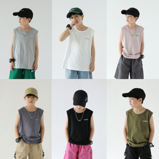 เสื้อกล้ามเด็กสีพื้น เสื้อแขนกุด ผ้าคอตตอน size 90-150