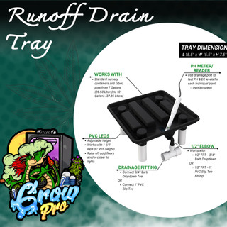 ถาดระบาย 15.5inch hydroponic runoff drain tray ถาดระบายน้ำทิ้งแบบไฮโดร ...