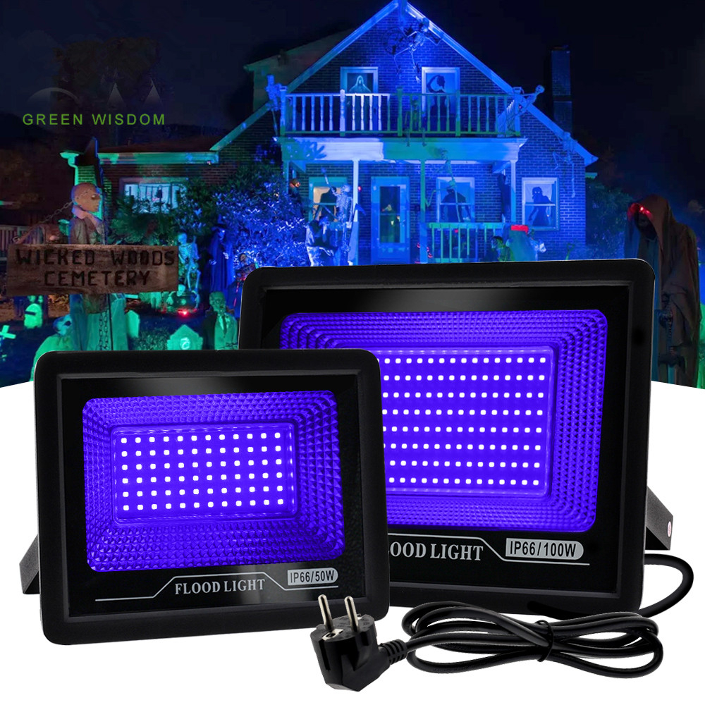 LED UV แสงสีดำ รังสีอัลตราไวโอเลตน้ำท่วมไฟ IP66กันน้ำ UV LED Blacklight ...