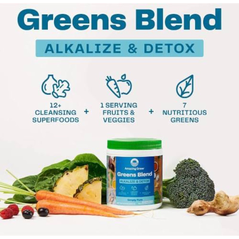 ผงผัก Green Superfood Detox Amazing Grass ผิวสวย พุงยุบ Wheat Grass