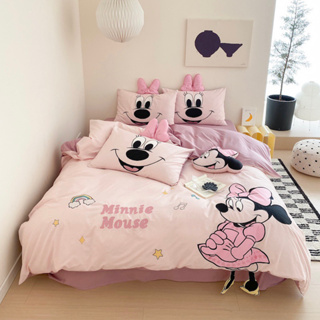 🔥เก็บโค้ดหน้าร้าน🔥[PRE-ORDER] ชุดเครื่องนอน ผ้าปูที่นอน 💕แถมตุ๊กตา 💞Minnie Mouse ผ้า Long Staple Cotton  #1060