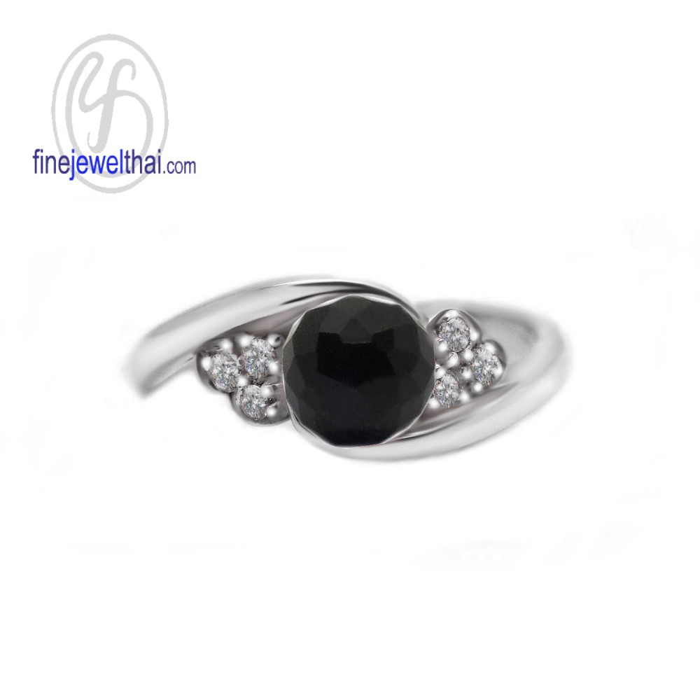finejewelthai-แหวนนิล-แหวนเงิน-แหวนประจำเดือนเกิด-onyx-silver-ring-r1133on