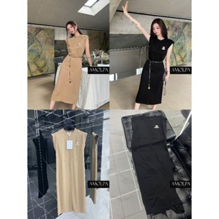 LONG MAXI DRESS CHANEL มาพร้อมเข็มกลัด+เข็มขัดโซ่  ตัวนี้ ใส่ออกงาน ใส่ทำงาน ใส่เดินห้างชิวๆ บอกเลยว่า งานสวยม๊าก