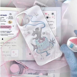 Bunny pink cake pastel phone case เคสไอโฟนสีชมพูลายน้องกระต่ายและเค้ก