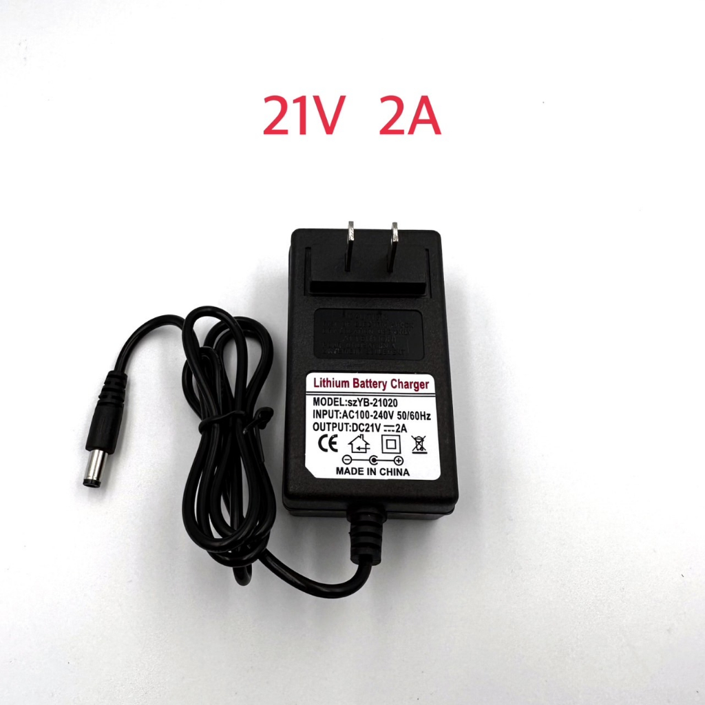 ที่ชาร์จ 21V 1A 2A Adapter Lithium Battery Charger มีไฟ LED แสดงสถานะ ...