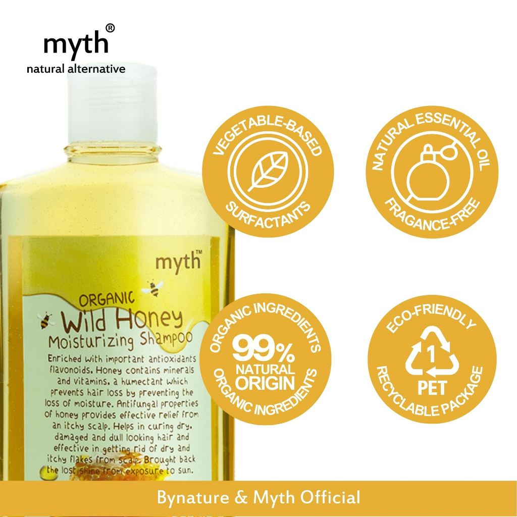 myth-organic-wild-honey-moisturizing-shampoo-ออแกนิคไวลต์ฮันนี่มอยซ์เจอร์ไรซิ่งแชมพู-แชมพูน้ำผึ้งป่าออแกนิค