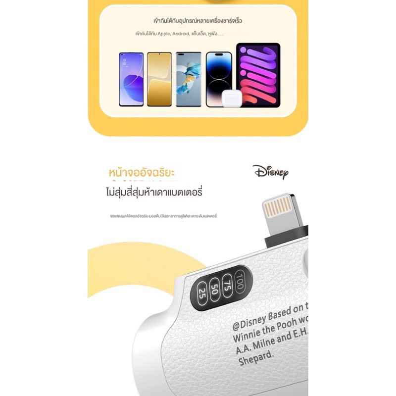 พร้อมส่ง-เพาเวอร์แบงมินิ-เพาเวอร์แบงพกพา-พาวเวอร์แบงค์ไอโฟน-powerbank-mini-พาวเวอร์แบงค์จิ๋ว-หมีลอตโซ่-มิกกี้-5000แอมป์