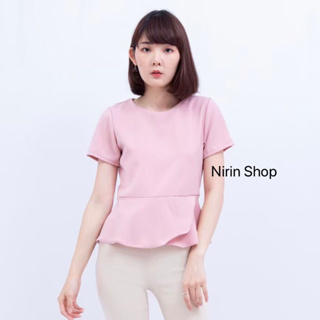 Angie Top เสื้อฮานาโกะ เเขนสั้น ชายระบาย ซิปซ่อนหลัง … N008