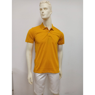 Alain Delon Polo เสื้อโปโล สีพื้น ผู้ชาย ไม่มีกระเป๋า รุ่น SSK014-1 ( มี 2 สี ส้ม,เหลือง)