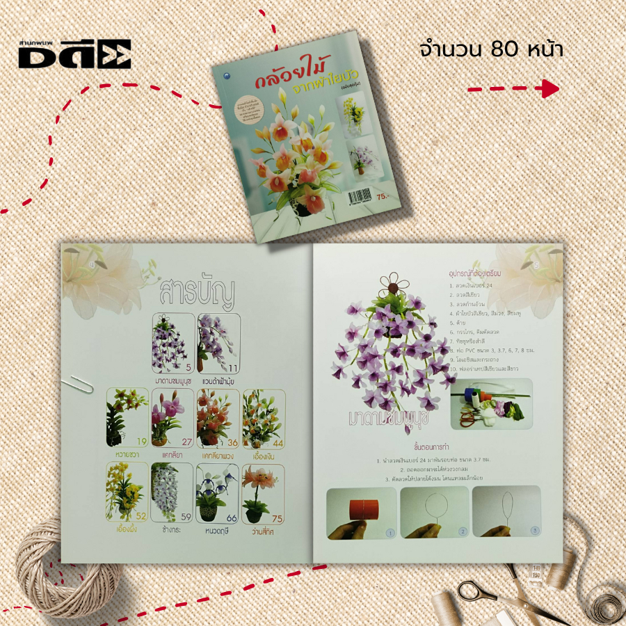 หนังสือ-กล้วยไม้จากผ้าใยบัว-ฉบับสุดคุ้ม-ศิลปะ-งานฝีมือ-งานประดิษฐ์จากผ้าใยบัว-การประดิษฐ์ดอกไม้-มาดามชมพูนุช