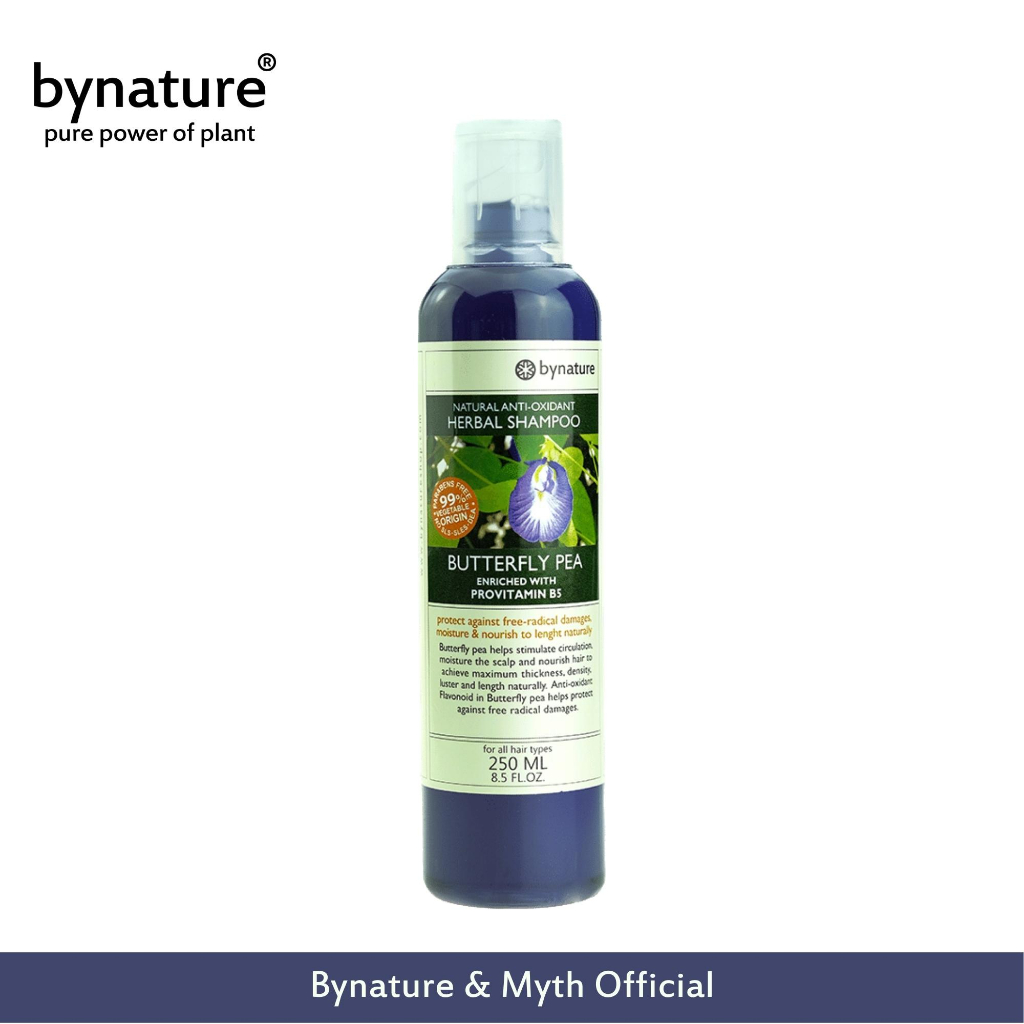 bynature-butterfly-pea-natural-anti-oxidant-herbal-shampoo-แชมพูสูตรธรรมชาติดอกอัญขัน-บัตเตอร์ฟลายพีเฮอร์เบิ้ลแชมพู