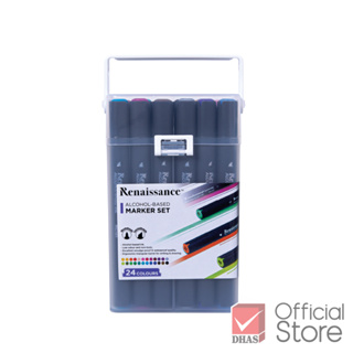 Renaissance ปากกา ปากกามาร์คเกอร์ ชุด 24 สี ในกล่อง PP Box จำนวน 1 ชุด