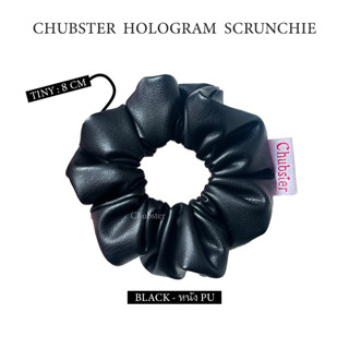 Black - หนัง PU Scrunchie ยางมัดผม (จิ๋ว) ผ้าหนังพียู